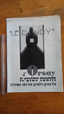 ALTE WERBUNG - PUB ADVERT 1928 Parfum Le Dandy d'Orsay Rücken Schmieranleitung
