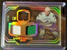 16-17 UD Black Lustrous INK Gold Spectrum Relics #LILE Loui Eriksson /99 Canucks