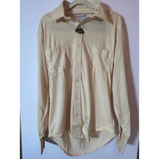Vintage Sears polyester knit shirt with tags, yellow