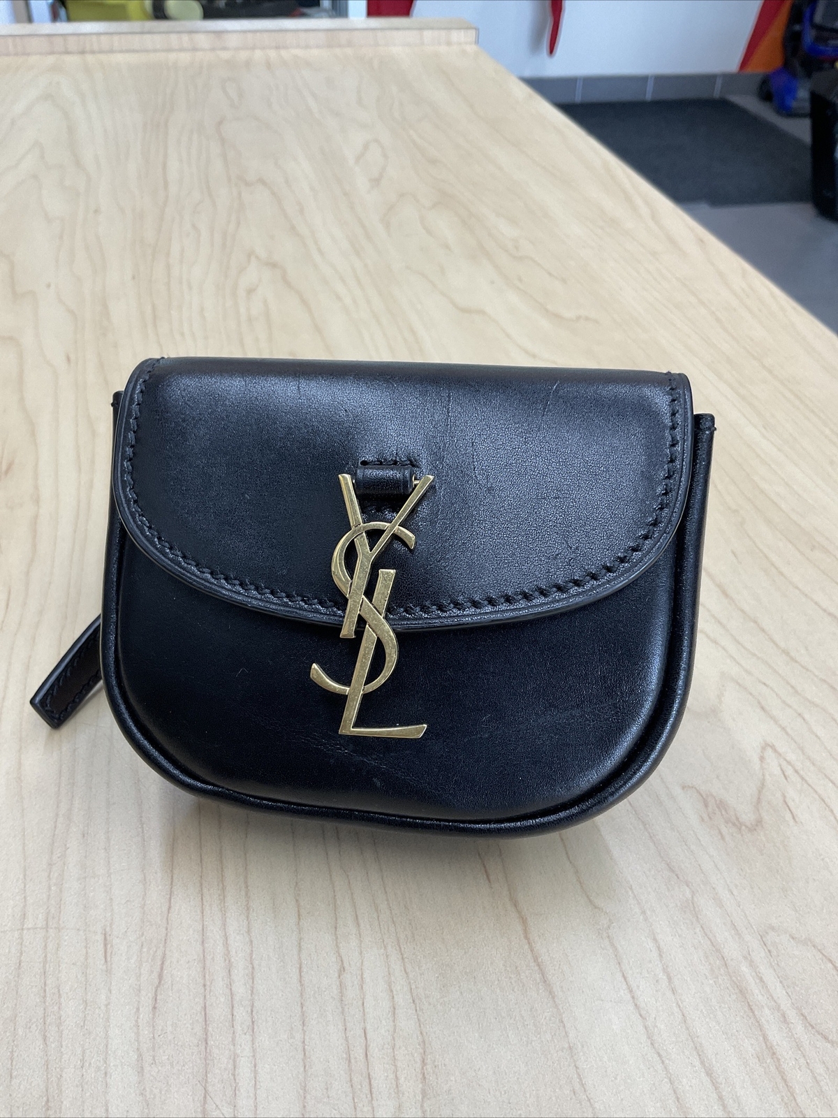 Saint Laurent Kaia Satchel Black Leather Gem