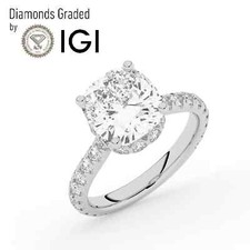 Cushion Solitaire Labgrown Diamond Engagement Ring Platinum 5 Ct