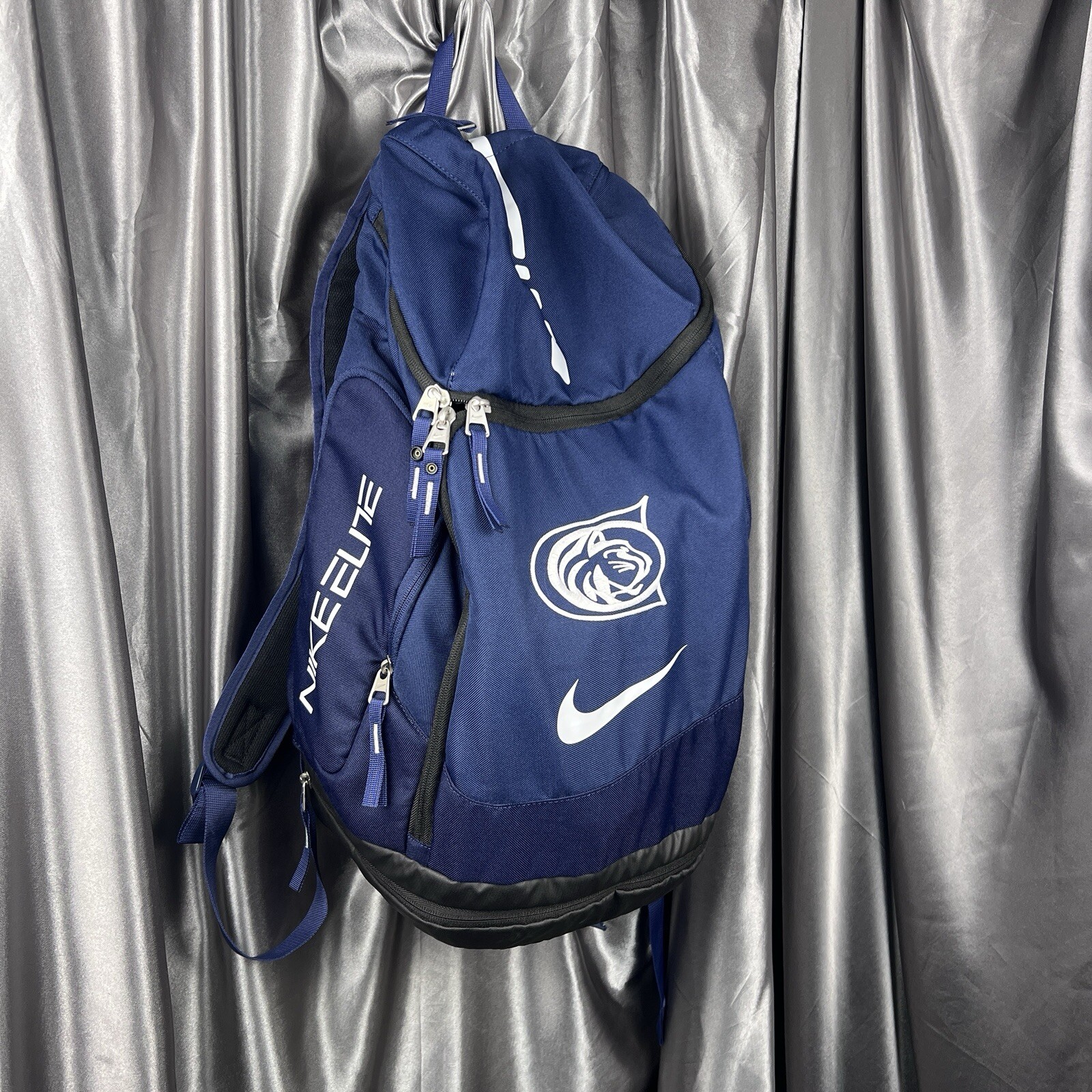 Nike Hoops Elite Max Air Team 2.0 Quad Zip Backpack Penn State Logo Navy Blue