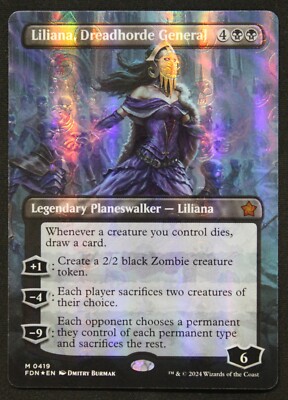2024 MTG LILIANA, DREADHORDE GENERAL BORDERLESS MANA FOIL