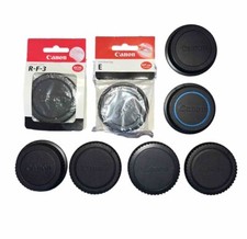 Lot of 8 Various Canon Camera Body and Lens Caps R-F-3, E, Dust Cap, Lens Cover 