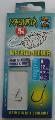 Method Feeder HAIR RIG mit Schlaufe Method Feeder Angelhaken Vorfach  Haken