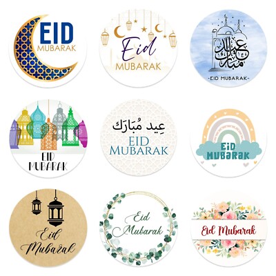 100 Eid Mubarak Stickers Ramadan Celebration Eid Al-Fitr 2025 Muslim ...