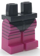 Lego New Black Hips and Magenta Legs with Black Swimsuit and 5 Black Stripes