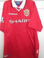 Manchester United 1998 CL One star Beckham Home Football Shirt Size XL /44325