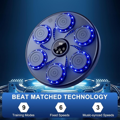 Wall Mounted Music Boxing Machine Gloves LED Display Bluetooth 9 Modes Home Gym - Picture 5 of 7