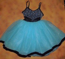 NWOT ROMANTIC LENGTH GIRLS BALLET DANCE COSTUME BLACK TAPESTRY GIRLS INT 6X-7