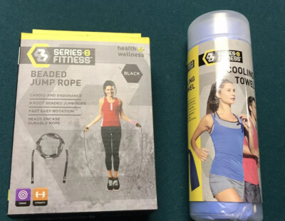 Series8 Fitness 9ft Beaded Jump Rope N Cooling Towel Aerobics Exercise