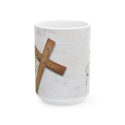 Tazza da caffè in ceramica ispiratrice - "Non è qui: è risorto" - Foto 12 di 16