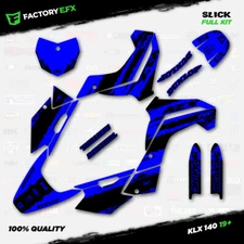 Black & Blue Slick Racing Graphics Kit fits 19-24 Kawasaki KLX140 KLX 140 Decal