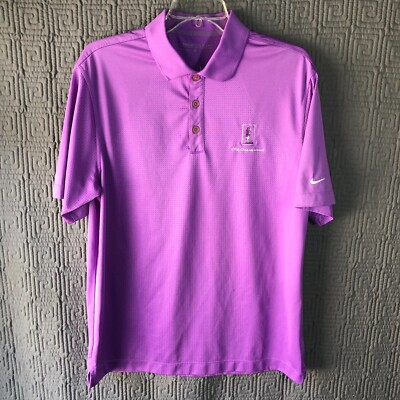 NIke Golf Polo Shirt Mens Size Medium Purple Drifit 400769-525 Old