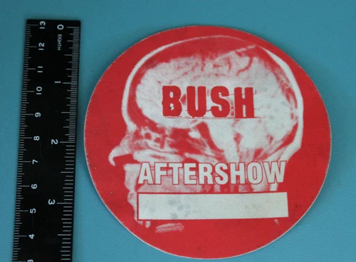 BUSH 2012 concert tour aftershow RED fabric sticker VIP backstage pass