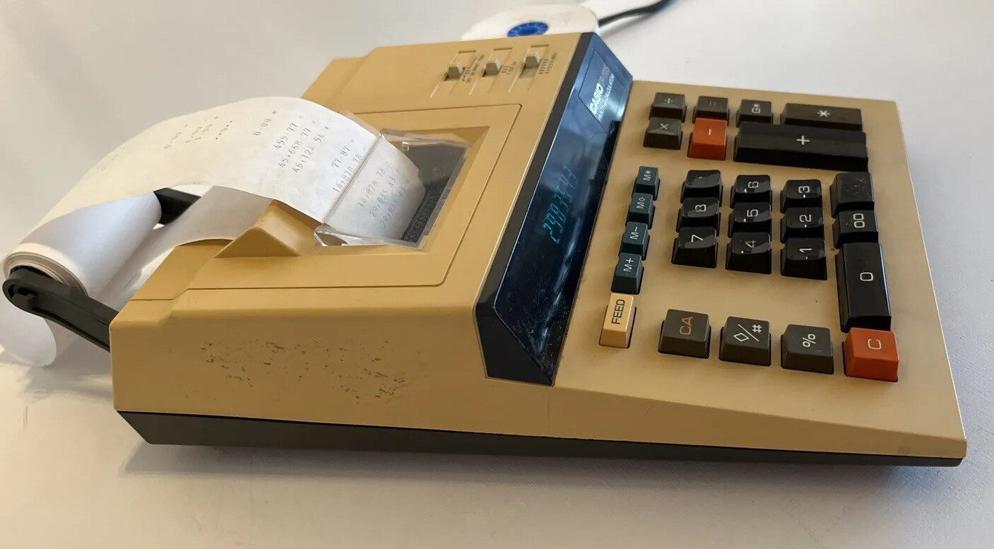 Casio DR120S 12Digi Heavy Duty Printing Calculator Rare Vintage