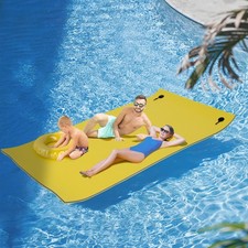 Floating Water Mat 118 x 59 in XPE Foam Pool Lake Float Pad 308 lb Yellow