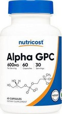 Nutricost Alpha GPC 600mg, 60 Vegetarian Capsules - Non-GMO and Gluten Free, Per