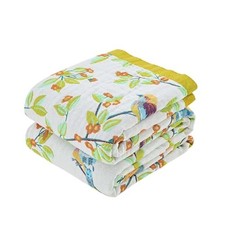 Boho Throw Blanket for Bed, 100 Cotton Soft Rustic Quilt 80x90 Inch U-throw