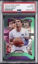 2019 PANINI PRIZM GREEN PRIZM #295 JUSTIN JAMES PSA 10