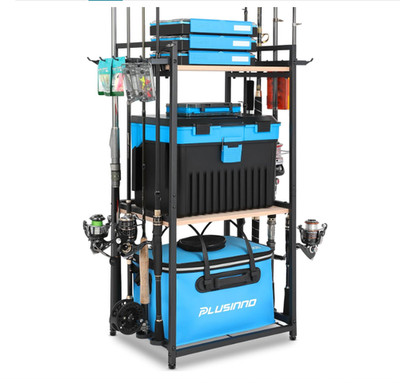 3-Tier Fishing Rod Rack for Garage   Holds Up to 8 Rods
