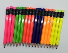 Half Pencils with Eraser - Golf, Pew, Short, Mini, Small. Church, Non Toxic -