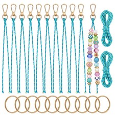 DIY Beadable Keychain Making Kit, 10Pcs Gold Lobster Clasps with 2 rolls 5 Me...