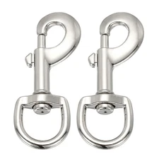 2Pcs Flag Swivel Snap Clips, 3.2 Inch Flag Pole Snaps Hook, Silver Tone