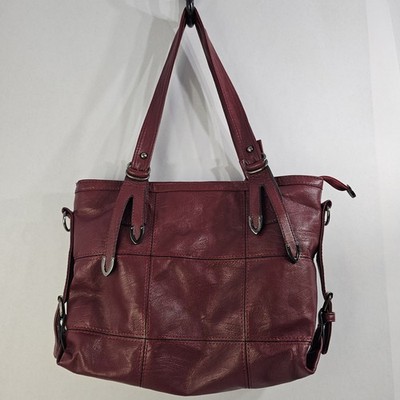 VTG B. Makowsky Genuine Soft Leather Shoulder Burgundy Satchel Handbag EUC