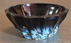 Vintage Murano Art Glass Black Blue Gold  Bowl 5 1/2" No Top