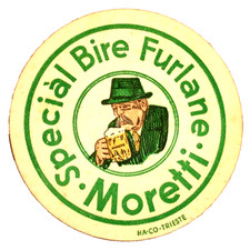 alter Bierdeckel,  Birra Moretti Udine Italien mit Imp. HA-CO-Trieste