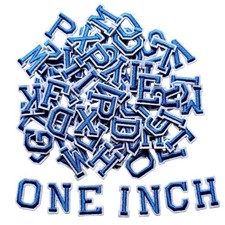Zlettery 1 inch Iron on Letter Patches 78 Pieces, A-Z 1 - 78pcs, Blue