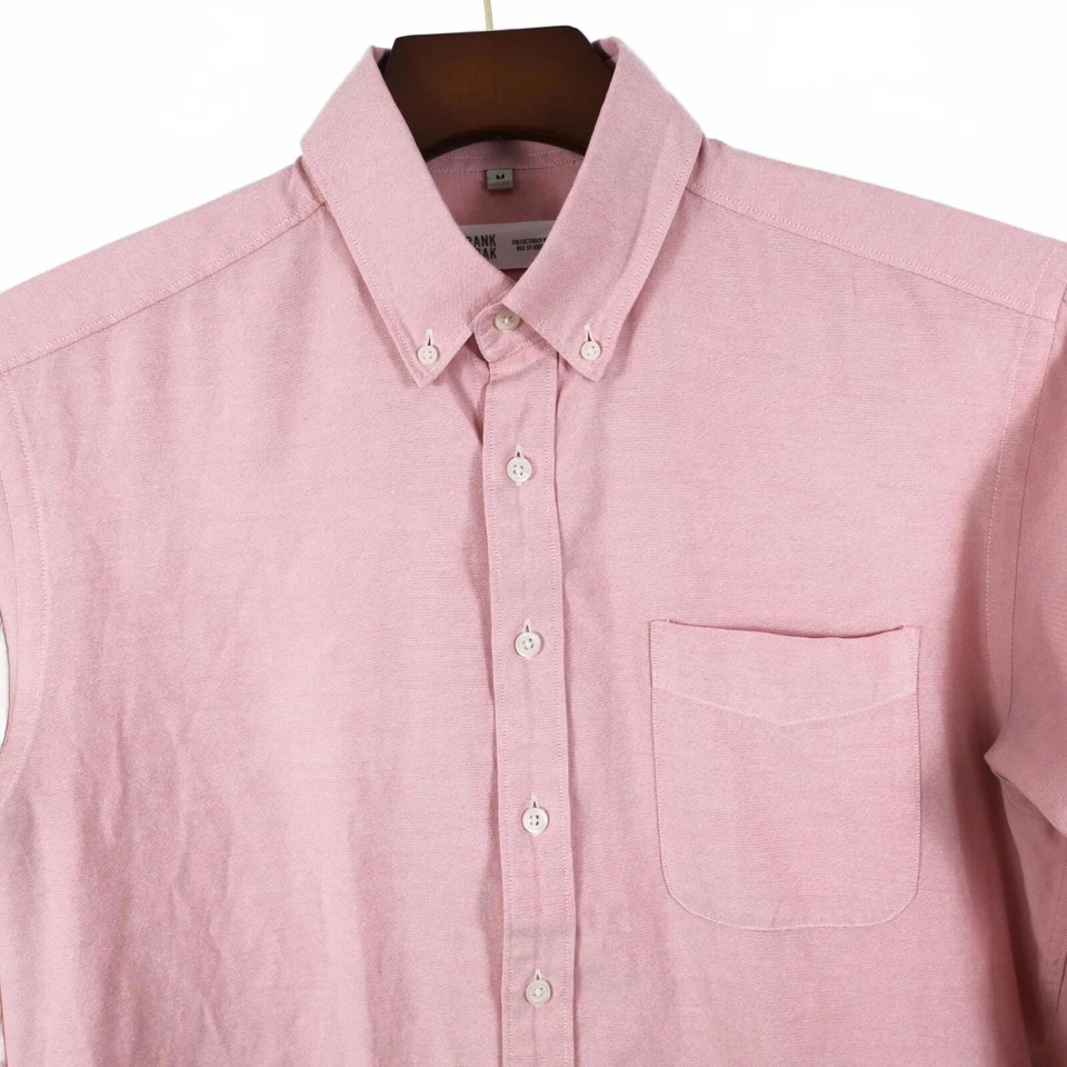 Frank & Oak Mens Cotton Long Sleeve Button Up Red Finely Dotted Dress Shirt M - Image 2 of 4