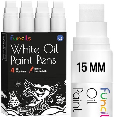 15mm Jumbo Lackstift Weiß   Ölstift Paint Pen, Permanent Marker Wasserfest, R...