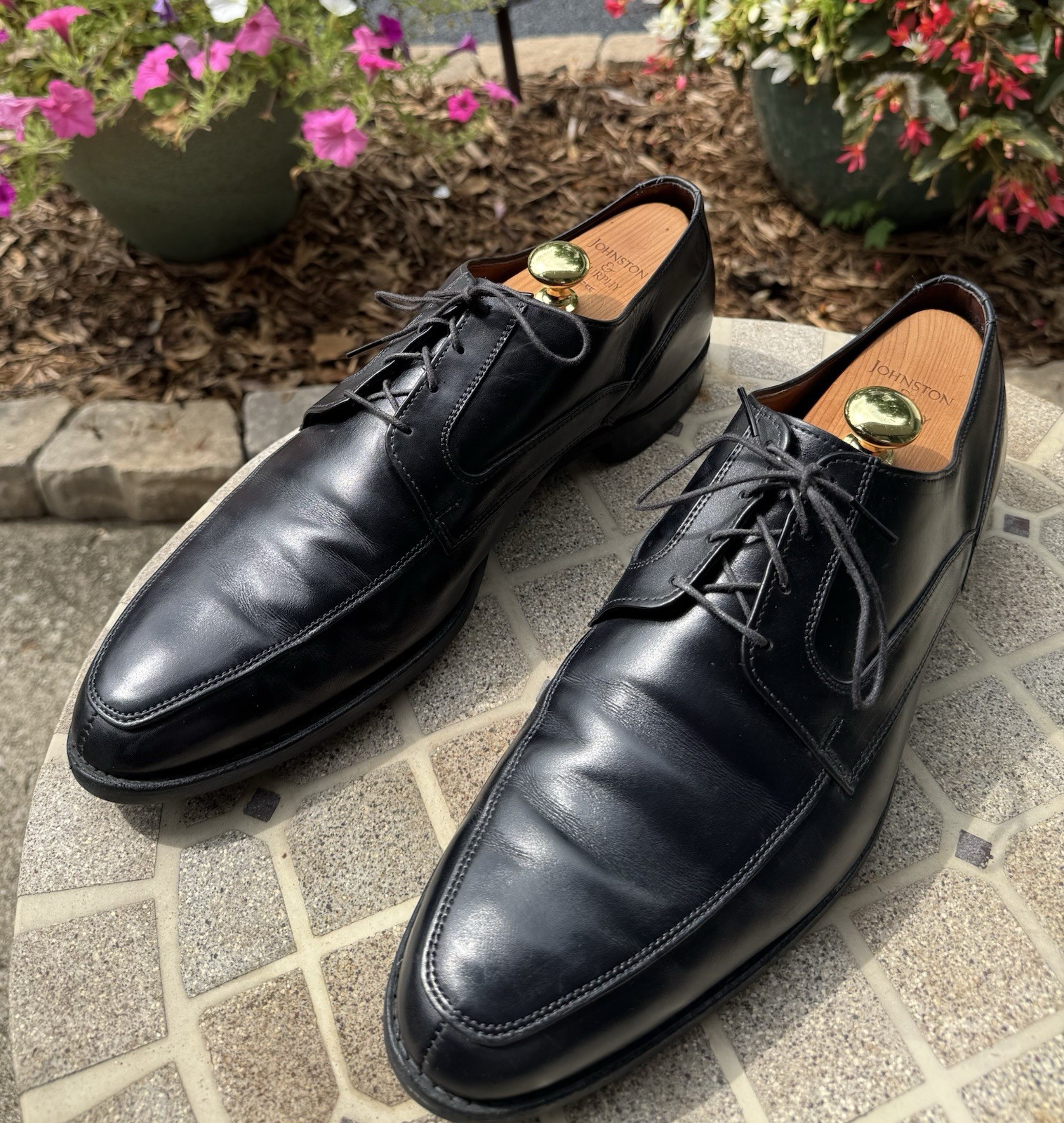 SAOLA ALLEN EDMONDS Montgomery abito uomo pelle nero punta spaccata derby US 14D