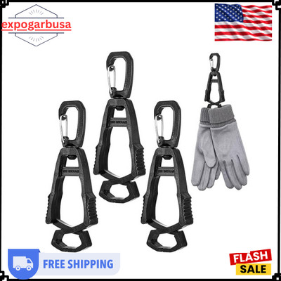 Glove Clips, Glove Holder Glove Clips for Work Gloves for Duty Belt 3 Pack Black