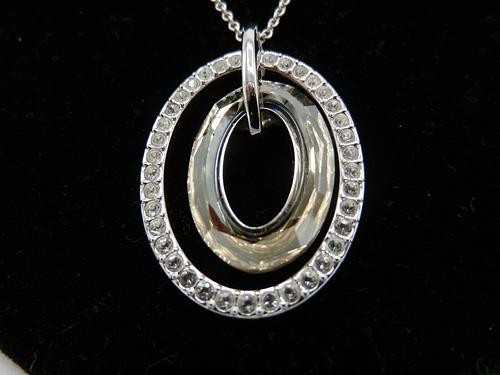 Swarovski Open Circle Pendant Necklace Logan Light Colorado Topaz 1039816 N132