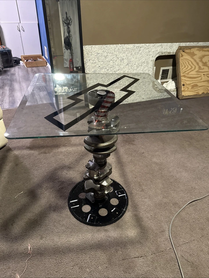 Crankshaft side table great for shop, garage, or man cave. Cool collectors item. - Image 4 of 4