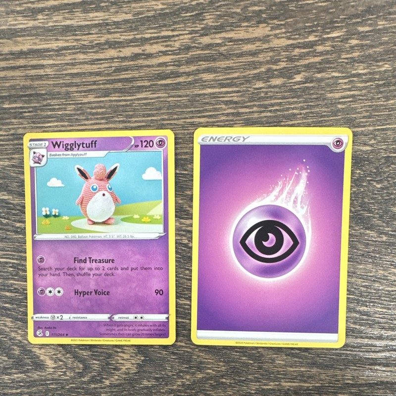 Pokemon TCG Fusion Strike Wigglytuff 111/264 + Psychic Energy 2-Card Lot EN
