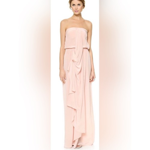 Zimmermann Light Blush Silk Strapless Dress Wedding Guest Beach Resort Luxury