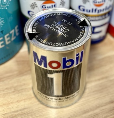 Vintage Mobil 1 Motor Oil Can Quart Empty | eBay