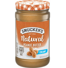 Smucker  s Natural creamy peanut Butter 26 Oz. Jar Gluten free 8g of Protein....