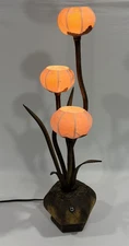 Hanji Mulberry Flower Paper Shade Lantern Bedside Table Desk Touch Lamp 3 Light