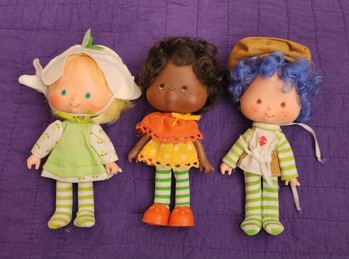 Vintage 1980s Strawberry Shortcake Dolls Mint Tulip Orange Blossom Crepe Suzette