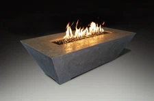 Grand Canyon 72" x 30" Olympus Rectangular Grey Fire Pit Table