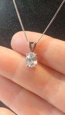 Sterling Silver 925 Crystal Pendant Necklace Jewellery