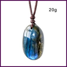 Natural Labradorite Pendant Necklace Healing Polished Moonstone Charm Stress And