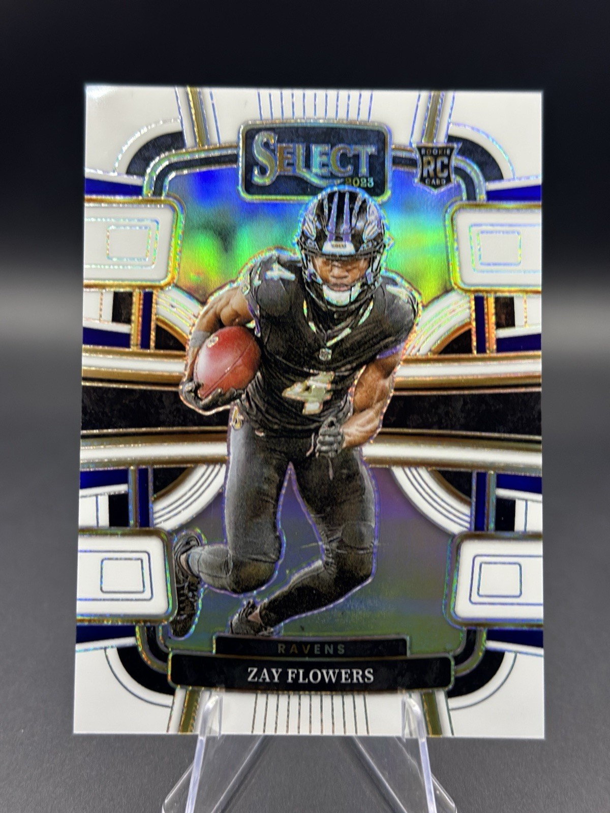 Zay Flowers 2023 Panini Select #8 Concourse White Prizm RC /35 Baltimore Ravens