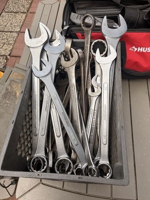 Pittsburgh Combination Wrench Set Double Ended Steel Non-Ratcheting 38-46 Silver