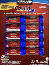 KIRKLAND Signature Quit 2 Nicotine Polacrilex Lozenges, Cherry Flavor, 270...